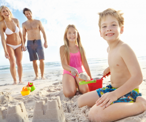 Family at beach